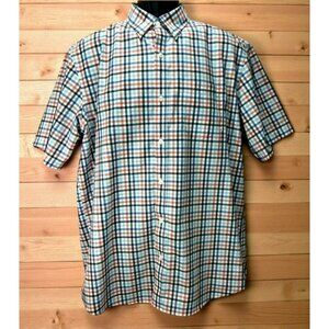 L.L. Bean Mens Traditional-Fit Plaid Short Sleeve Shirt Large